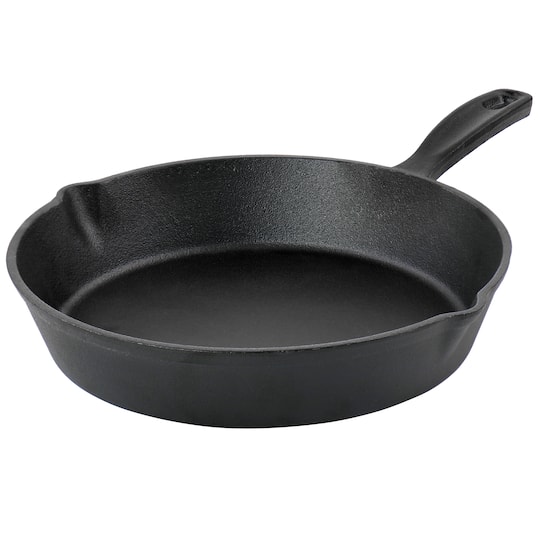Oster Castaway 10" Round Cast Iron Frying Pan with Pouring Spouts
